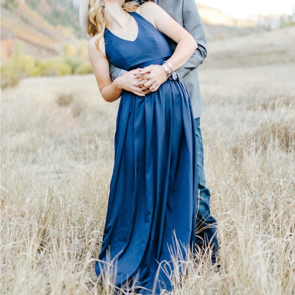 Vera Wang Navy Bridesmaid Dress - Picture 1 of 4